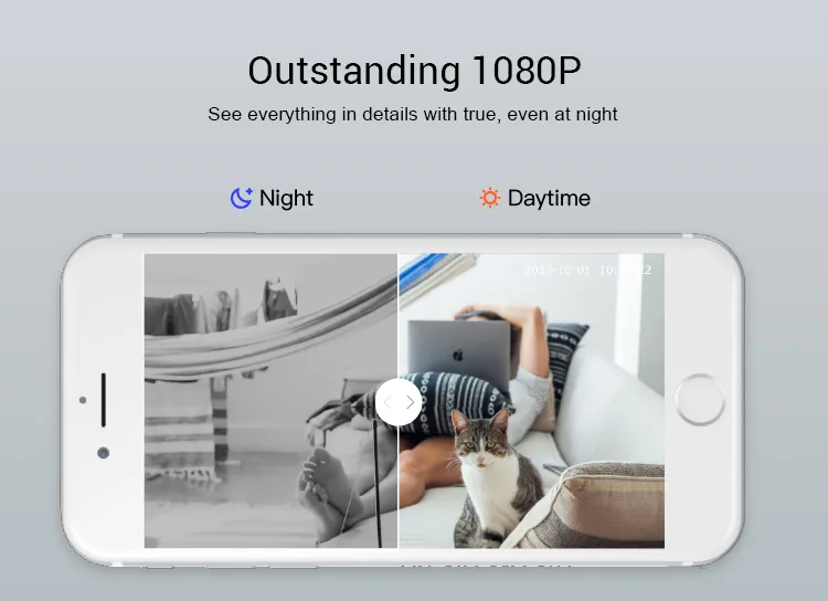 1080P Wireless Smart Home WiFi IP Camera with Night Vision