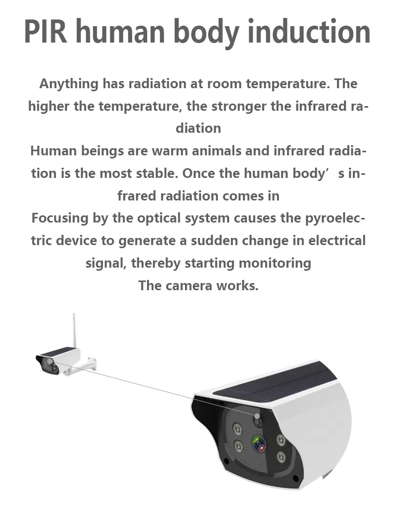 2MP/1080P Solar Powered 4G IP Camera Outdoor Surveillance Camera Distance 10m CCTV Camera WiFi Wireless Security Camera