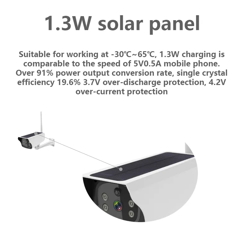 2MP/1080P Solar Powered 4G IP Camera Outdoor Surveillance Camera Distance 10m CCTV Camera WiFi Wireless Security Camera