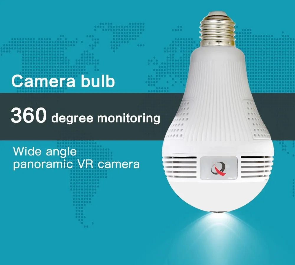 3MP 360 Degree Vr Fisheye Bulb WiFi Camera