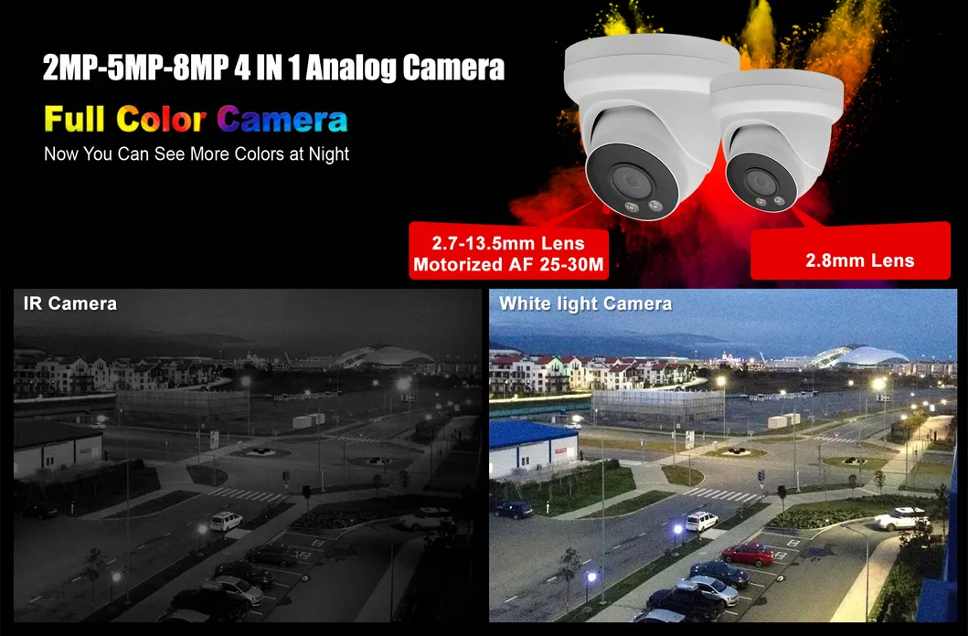 5.0MP HD Warm Light Full Colour CCTV Camera Outdoor Ahd/Tvi/Cvi Security Camera Analog Turret Dome Camera