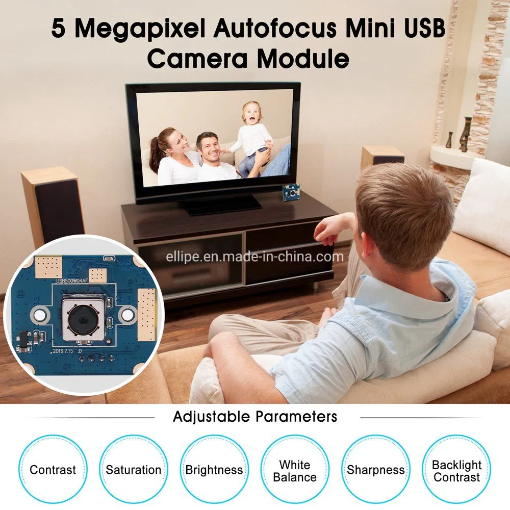 Elp 5MP Camera Module 2592*1944 Micro Mini Document Capture CMOS Ov5640 UVC USB Inspection Camera with 60 Degree Lens