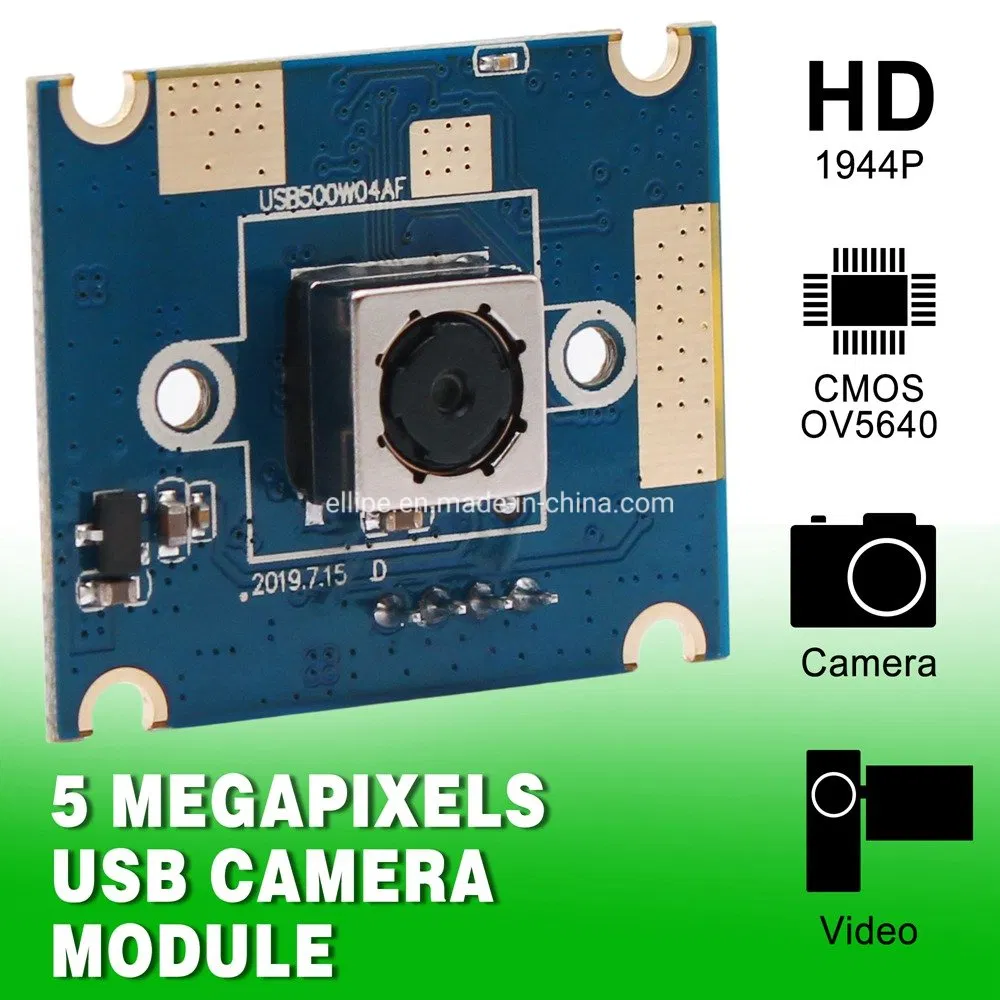 Elp 5MP Camera Module 2592*1944 Micro Mini Document Capture CMOS Ov5640 UVC USB Inspection Camera with 60 Degree Lens