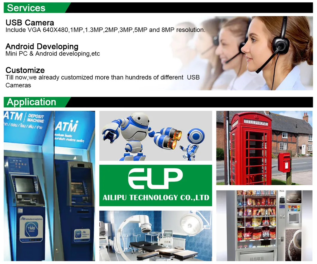 Elp High Definition 5.0MP CCTV Security 2592X1944 USB Camera Module CMOS Ov5640 Auto Focus 30 Degree Lens USB Camera