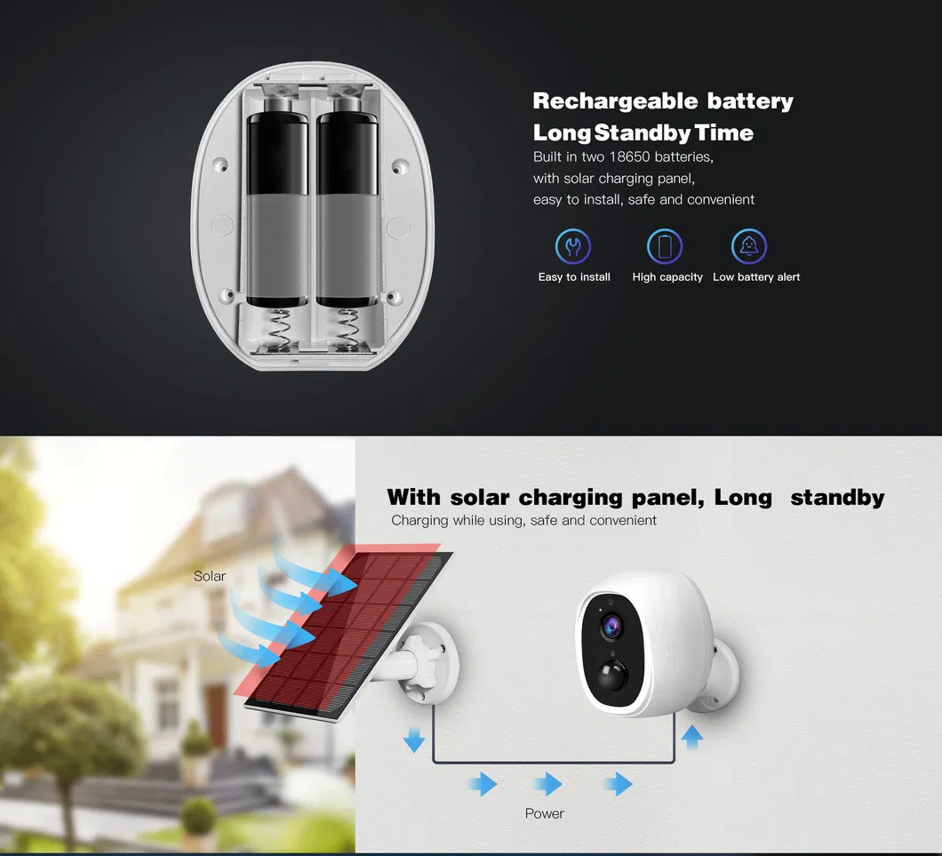 IP66 Waterproof Low Consumption Home Security Battery Cameras
