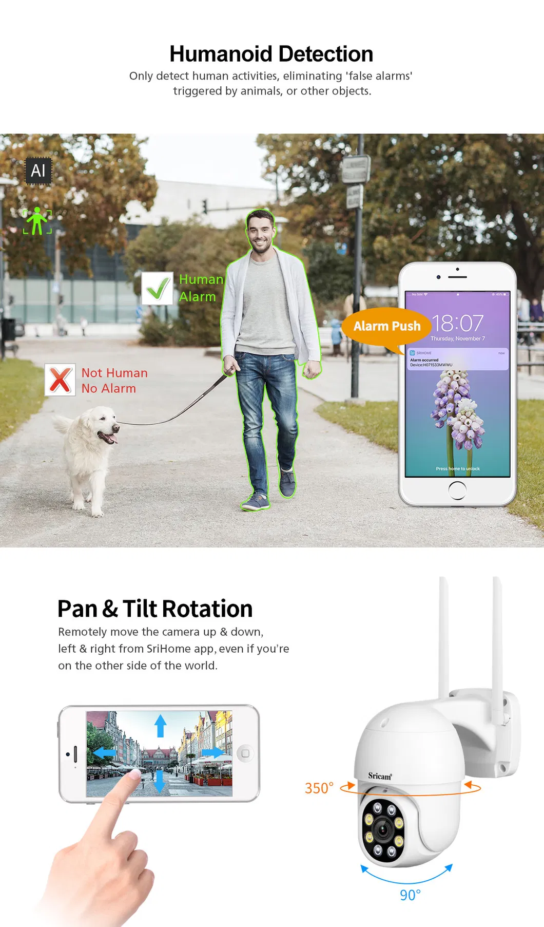 Professional IP PTZ Camera Phone Push Alarm Motion Detection Outdoor Waterproof IP66 Surveillance CCTV Security WiFi IP Camera