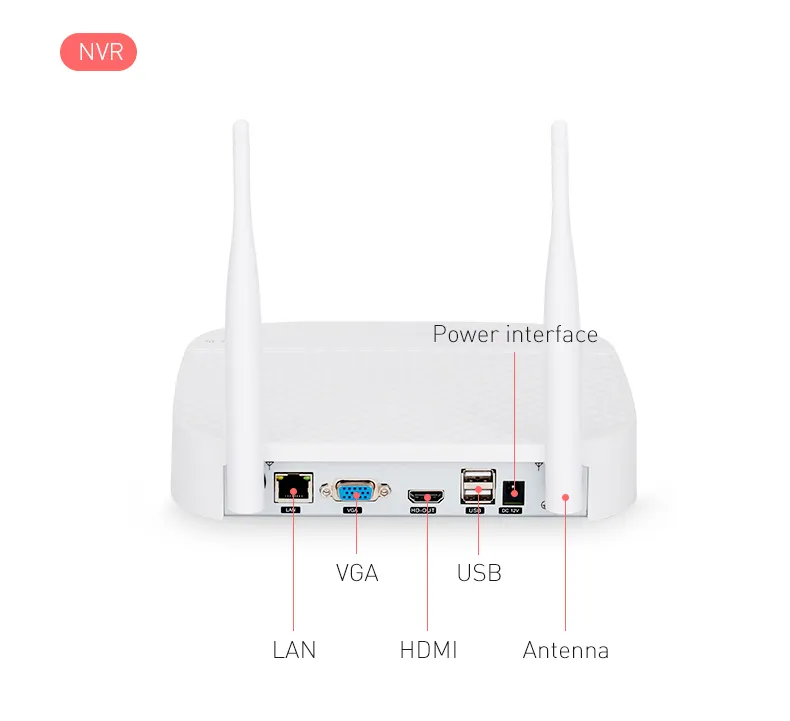 Smart Home Security Camera 4CH Wireless WiFi Camera NVR 2MP CCTV Camera Kit Tuya 4 Camera P2p for IP Camera