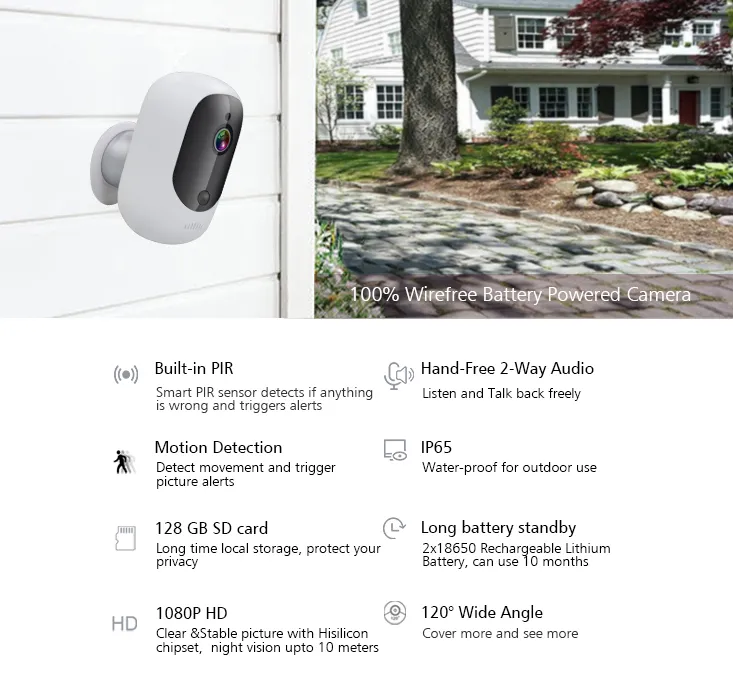 Solar Battery Outdoor CCTV IP Camera with Two Way Audio