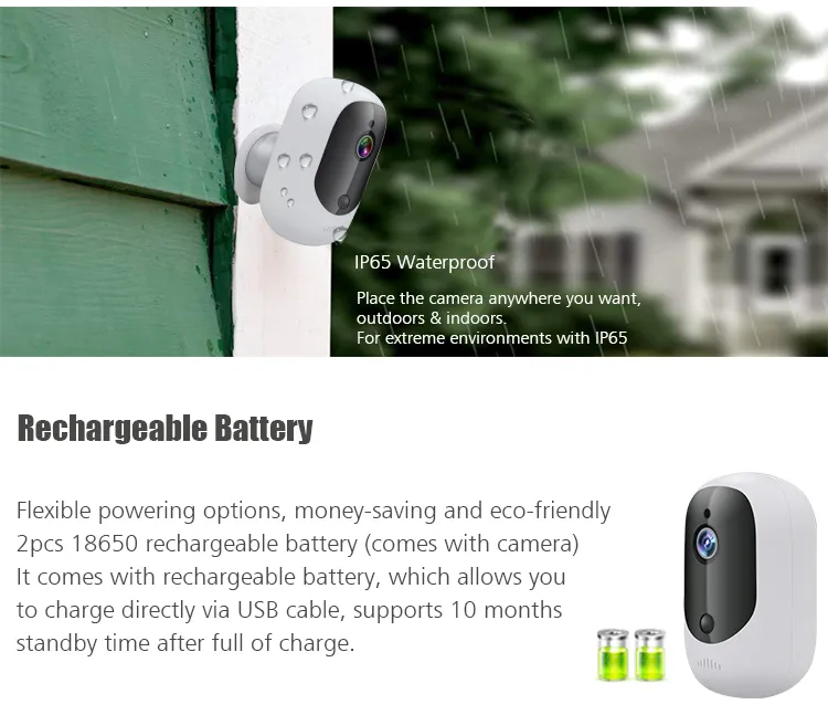 Solar Battery Outdoor CCTV IP Camera with Two Way Audio