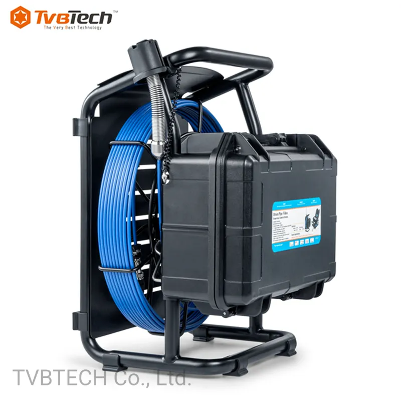 Tvbtech 30m Fiberglass Cable CCTV Inspection Camera with 23mm 512Hz Sonde Head