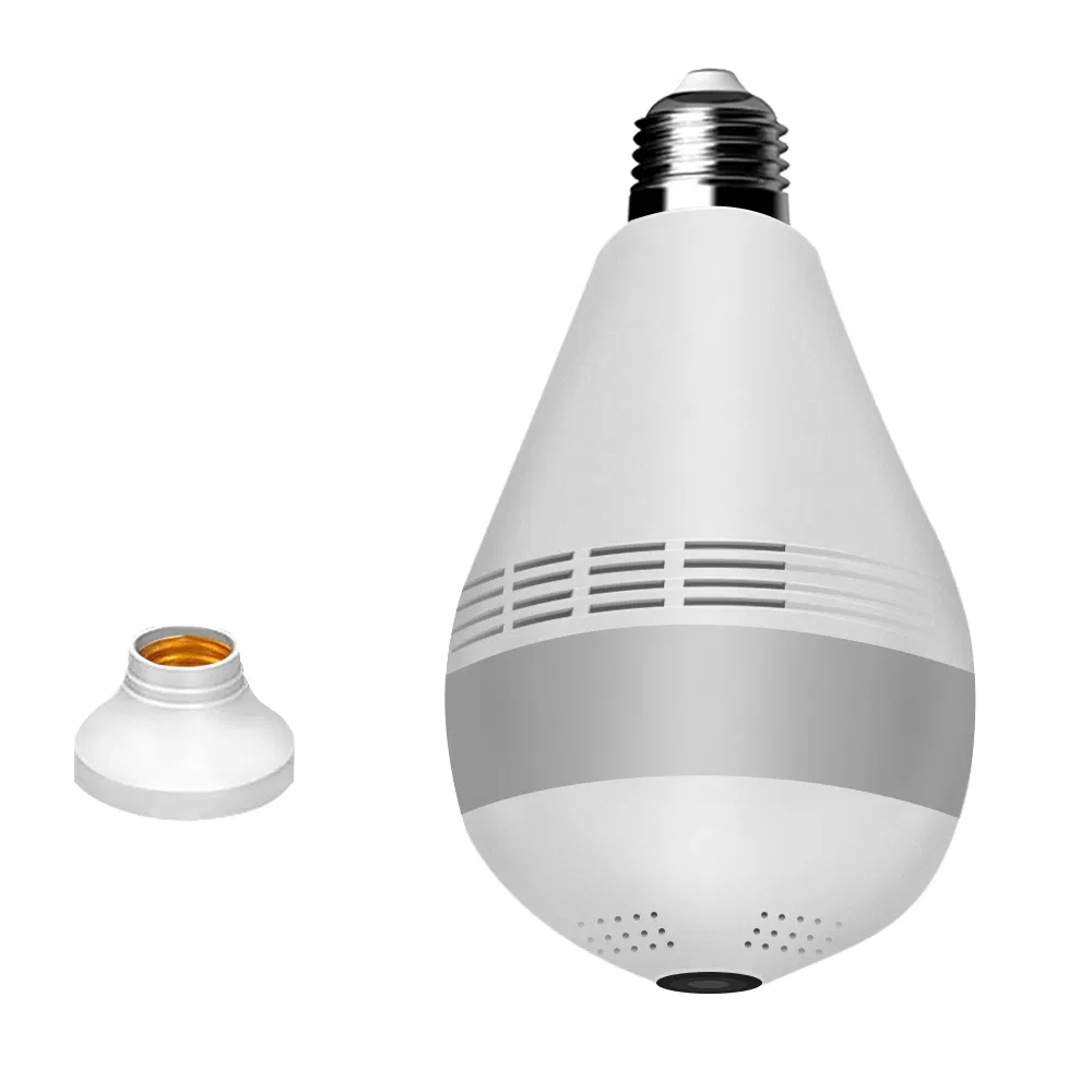 Verto V380 Wireless Double Light Bulb Camera CCTV Security 360 Degree Panoramic Network Monitor 1080P HD WiFi Bulb Camera