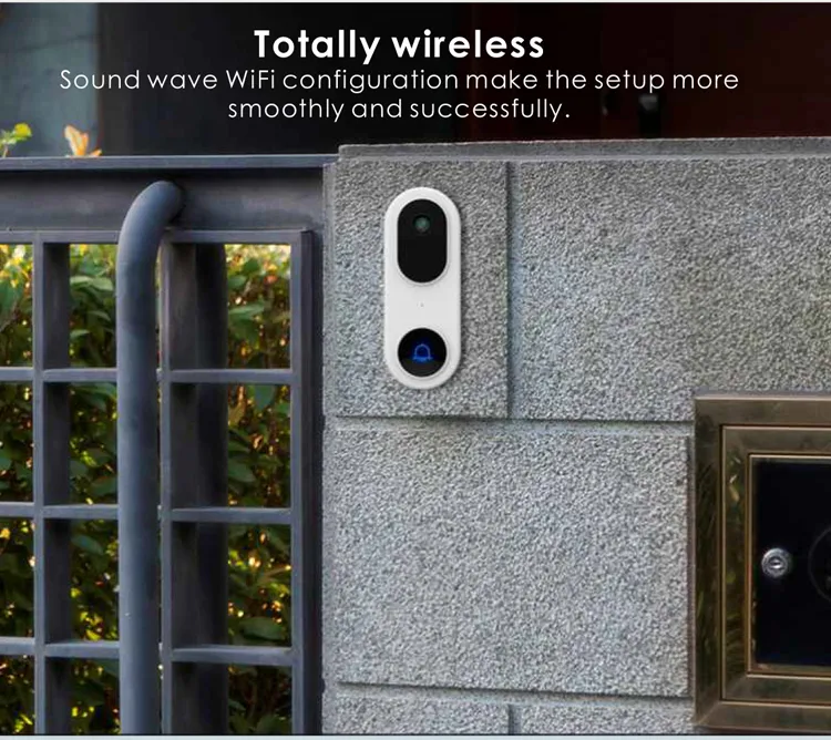 Wireless Ring Video Doorbelltwo Way Talk Infrared 1080P Tuya Smart APP Doorbell with Chimem