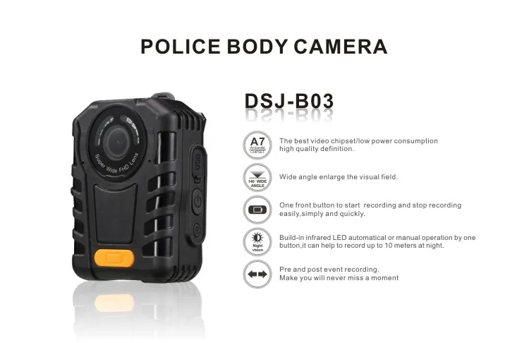 Wireless Surveillance Police Body IP Camera Support One-Button-Recording